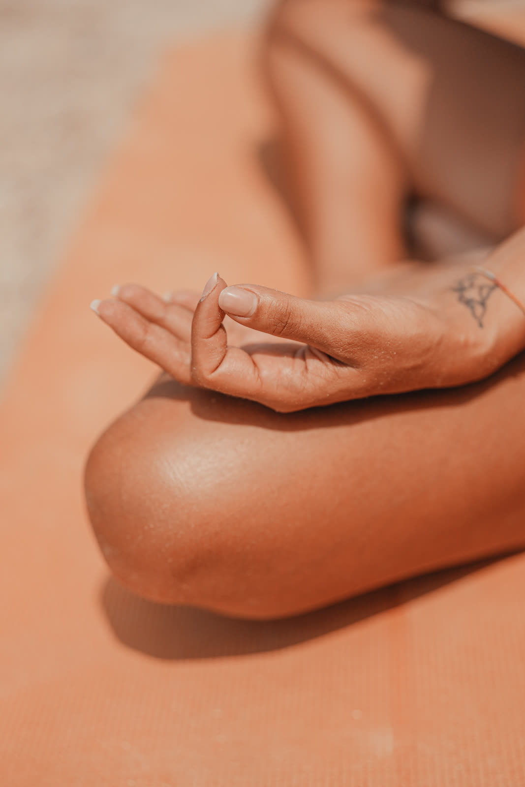 Chin mudra close-up