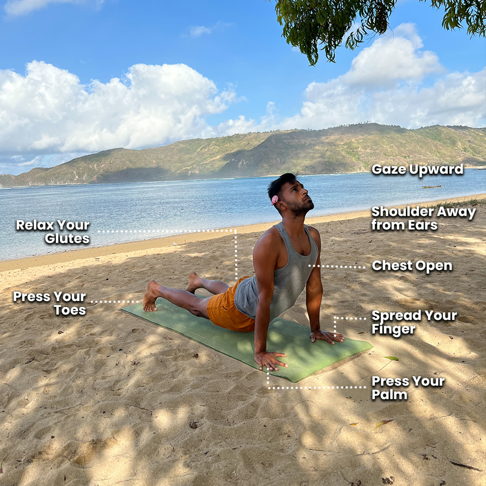 Upward facing dog with cues